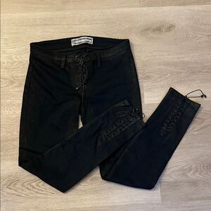 J Brand Navy Blue Lace-Up Jean Pant